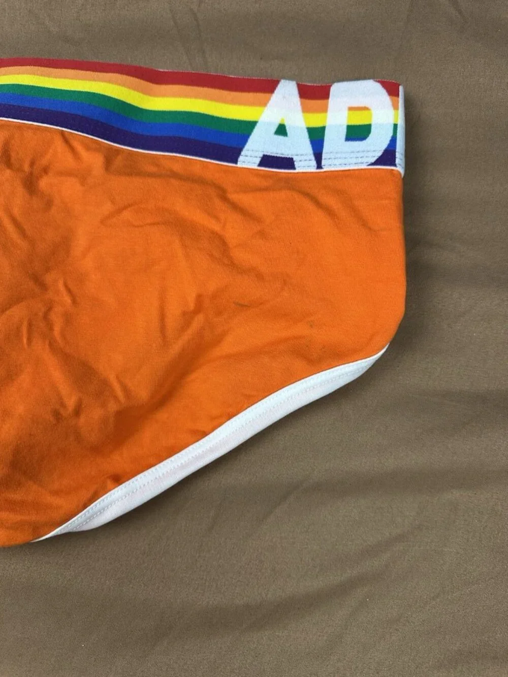 ADDICTED Rainbow Pride Briefs Orange Cotton Men's Underwear Size 3XL / 40 NWT